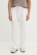 HUGO штани straight чоловічі з льоном Cino262FW бежеві regular waist 50562791