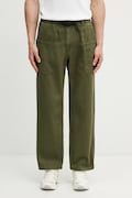 Gramicci HEMP RELAXED PANT spodnie boyfriend z bawełny męskie zielone regular waist