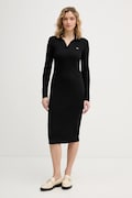 Calvin Klein Jeans sukienka kolor czarny midi dopasowana LV047E202G