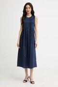 Weekend Max Mara rochie de vară din bumbac RICORDO bleumarin simplă