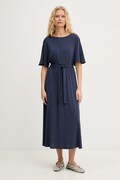 Weekend Max Mara sukienka z wiskozą DIVO granatowa gładka 2615621062600