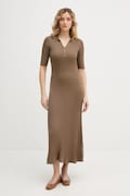 Tommy Hilfiger rochie culoarea bej, maxi, mulată, WW0WW48447