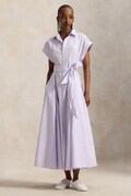 Polo Ralph Lauren sukienka bawełniana kolor fioletowy midi rozkloszowana 211A96363