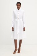 Памучна рокля Karl Lagerfeld в бяло среднодълга с уголемена кройка B1W13026