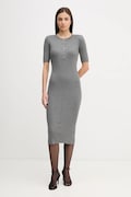 Dkny sukienka kolor szary midi dopasowana DJ6R0948