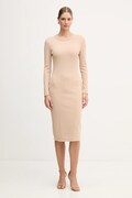 Сукня Armani Exchange колір бежевий midi облягаюча XW001834 AF18852