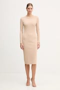 Сукня Armani Exchange колір бежевий midi облягаюча XW001834 AF18852