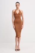 Elisabetta Franchi sukienka bodycon brązowa gładka AM16S61E2