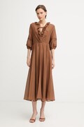 iBlues Літня сукня з шовком RADENTE коричнева однотонна 2617221112200