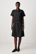 Lacoste letní šaty hladké s vlnou šedé EF0197