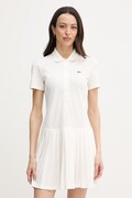 Lacoste sukienka gładka z bawełną beżowa EF1822
