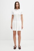 Lacoste sukienka gładka z bawełną beżowa EF1822