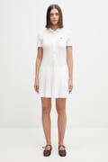 Lacoste sukienka gładka z bawełną beżowa EF1822