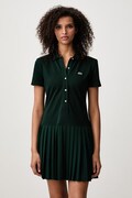Lacoste sukienka z bawełną zielona gładka EF1822
