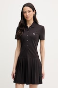 Lacoste sukienka gładka z bawełną brązowa EF1822