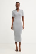 Fracomina sukienka bodycon z wiskozy szara gładka