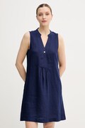 United Colors of Benetton ljetna haljina od lana mornarsko plava bez uzorka 4AGHDV0CC