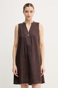 United Colors of Benetton ljetna haljina od lana smeđa 4AGHDV0CC