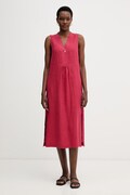 United Colors of Benetton vestito d'estate in lino rosso liscio 4AGHDV0CD