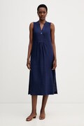 United Colors of Benetton vestito d'estate in lino blu navy liscio 4AGHDV0CD
