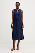 United Colors of Benetton vestito d'estate in lino blu navy liscio 4AGHDV0CD