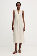 United Colors of Benetton vestito d'estate in lino beige liscio 4AGHDV0CD