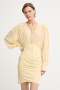Pinko šaty na ramienka s viskózou žlté hladké 106896 A3B2