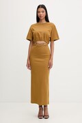 Pinko Sukienka bawełniana zielona gładka 106908 A3AR