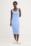 Calvin Klein Jeans rochie din bumbac cu elastan albastră simplă LV047F257G