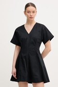 Calvin Klein Jeans haljina A-kroja od pamuka s elastanom crna bez uzorka LV047F003G