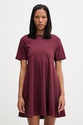 Marc O'Polo sukienka bawełniana bordowa gładka 5000008224