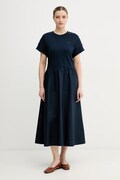 Tommy Hilfiger φόρεμα βαμβακερό σκούρο μπλε απλό WW0WW51148