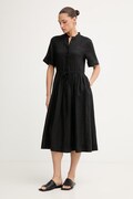 Tommy Hilfiger rochie de vară din in neagră WW0WW49633