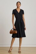 Lauren Ralph Lauren sukienka kopertowa czarna gładka 200P13812