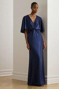 Lauren Ralph Lauren sukienka rozkloszowana granatowa gładka