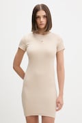 Tommy Jeans sukienka bodycon bawełniana z elastanem beżowa DW0DW22613