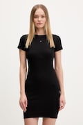 Tommy Jeans sukienka bodycon bawełniana z elastanem czarna gładka DW0DW22613