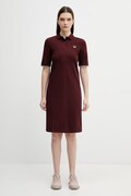 Fred Perry cotton dress maroon color D2179