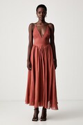 Bardot vestito rosso liscio 59963DB3