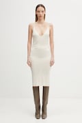 Rick Owens Lilies poletna obleka viskozna bež enobarvna LI01F7567.RV