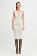 Rick Owens Lilies sukienka letnia gładka z wiskozy beżowa LI01F7567.RV