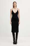 Rick Owens Lilies sukienka letnia gładka z wiskozy czarna LI01F7567.RV