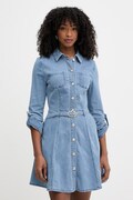 Morgan sukienka koszulowa jeansowa niebieska z efektem sprania RODEX
