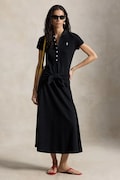 Polo Ralph Lauren sukienka rozkloszowana bawełniana czarna gładka 211A12906