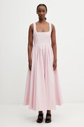 Sportmax Spxgiro розкльошена сукня однотонна бавовняна рожева 2612221092600