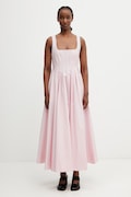 Sportmax Spxgiro розкльошена сукня однотонна бавовняна рожева 2612221092600