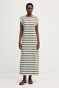 United Colors of Benetton rochie din bumbac cu elastan bej cu dungi 39VWDV01Z