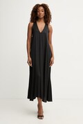Haveone sukienka letnia z wiskozy czarna gładka AWG-Q018