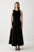 Pedro del Hierro sukienka rozkloszowana z bawełną czarna gładka 6193141