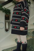 Konges Sløjd sukienka dziecięca z dodatkiem wełny BELOU KNIT DRESS kolor granatowy mini prosta KS104227